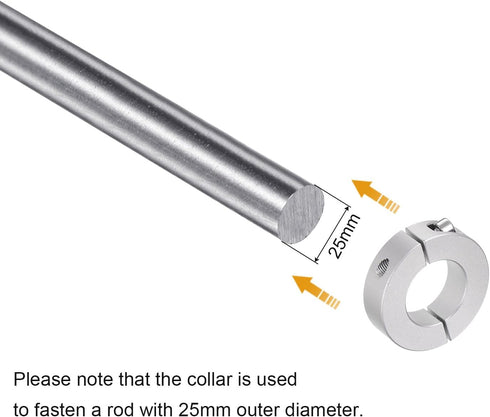 2pcs Double Split Shaft Collar for 25mm Shaft Set Screw Clamp-On Collars, 45mm OD, 12mm Width, for Stoppers, Position, Hold Timing Pulleys, Machin...