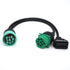 J1939 Splitter 9 Pin Green Type 2 Male Plug to Female and 16 Pin OBD2 Y Cable Adapter Converter for Commercial Truck Fleet ELD GPS Tracker...