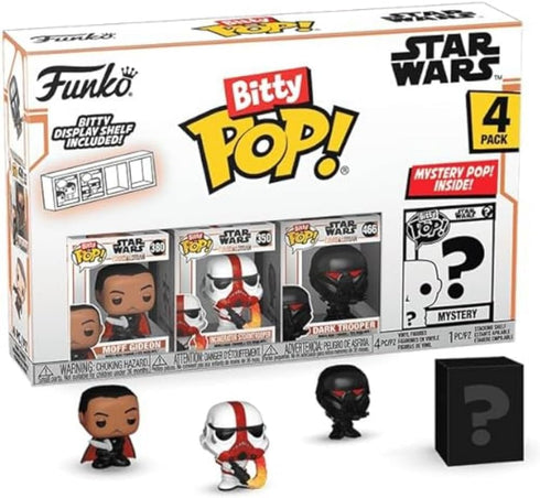 Funko Bitty Pop! The Mandalorian Mini Collectible Toys 4-Pack - Moff Gideon, Incinerator Stormtrooper, Dark Trooper, & Mystery Chase Figure (Style...