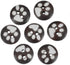 KARMELLING 50PC Dark Coffee Round 2 Holes Wooden Paw Claw Sewing Buttons 15mm(5/8") Dia...