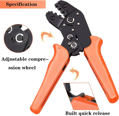 Tnisesm SN-48B Crimping Tools,Ratcheting Wire Crimper AWG 26-16(0.5-1.5mm²) for Open Barrel Terminals...