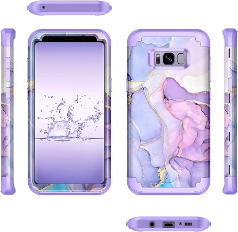 Miqala for Galaxy S8 Plus Case,Glow in The Dark Three Layer Heavy Duty Shockproof Full Body Protection Hard Plastic Bumper+Soft Silicone Case for ...