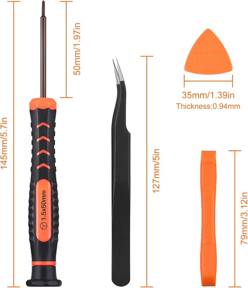 Screwdriver Kit for Switch, 6Pcs Repair Set with Triwing Y00,Y1,Phillips PH000, Tweezers, Crowbar, Triangle Pry, for Switch Lite, Joycon Controlle...