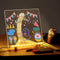 CAPOT Acrylic Dry Erase Board with Light 5.9 X 5.9” Light up Dry Erase Board with Stand as a Glow Memo LED Letter Message Board Led Note Board Whi...