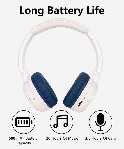 Wireless On-Ear Headphones Bluetooth with Microphone, Lightweight Foldable Wireless Headphones Built-in LED Lights, FM Radio, Micro SD/TF Slot for...