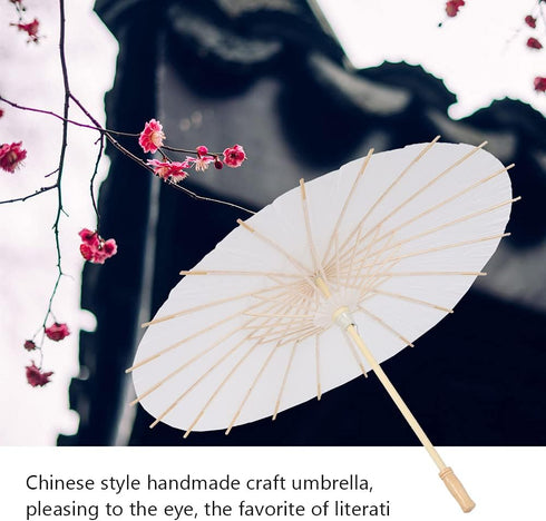 White Papier Umbrella Parasol, Classical Craft Umbrella Handmade Parasol, DIY White Umbrella, Free to draw on the Umbrella...