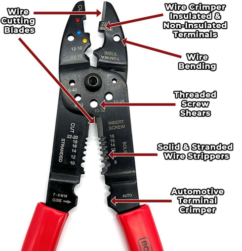 7 in 1 Electric Wire Multi-Tool Stripper Crimper Bender Cutter Pliers...