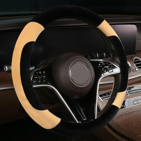 Steering Wheel Cover Deluxe Steering Wheel Protector for Cars MPV SUV Van Pickup Truck 14.5-15 inch (Yellow)...