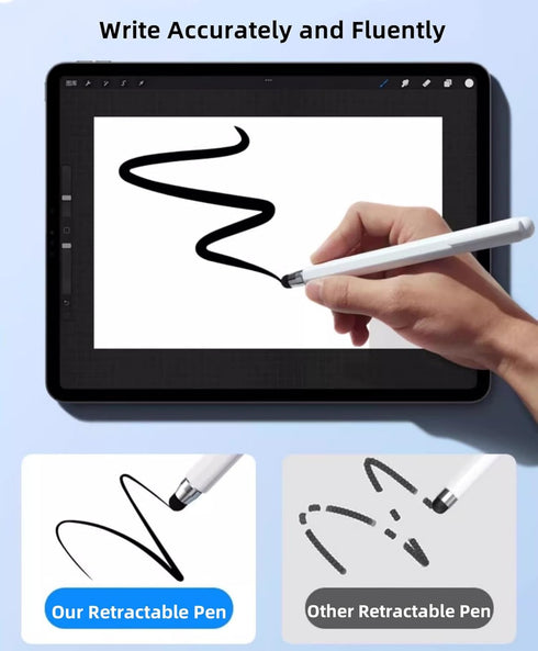 Universal Telescopic Stylus Pen for Touch Screens,Retractable Pointer Stick & Stylus with Special Flocking Tip,Extendable High Precision & Soft, S...