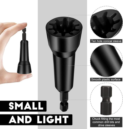 Wire Twister Tool, Twist Wire Connector Socket, Wire Connector Driver with 1/4" Chuck, Wire Nut Twister for electricians(3 Pack-black,red,blue)...