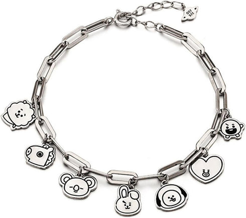 Charm Bracelet Women's Stainless Steel Bracelets Pendant Link Jewelry...