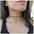 Boho Layered Suede Necklace Brown Velvet Choker Necklace Gothic Leather Necklace Silver Beaded Chain Necklace Retro Necklace Jewelry for Women and...