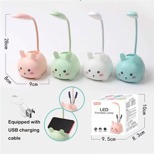 Cute LED Desk Lamp, LED Eye Protection Desk Lamp, Mini Rabbit Lamp, Portable LED Table Light, Foldable Kids Night Light for Bedroom, Living Room, ...