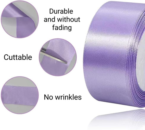 Light Purple Ribbon 1-1/2 Inch x 25 Yards, Satin Ribbon Solid Color Fabric Ribbon for handicrafts, Wreaths, Wedding Party, Christmas, Hair Bows, F...