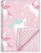 BORITAR Unicorn Baby Blanket for Girls Soft Minky with Double Layer Dotted Backing Ultra Soft and Cute Kids Blanket for Toddler Bed, 30 x 40 Inch ...