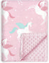 BORITAR Unicorn Baby Blanket for Girls Soft Minky with Double Layer Dotted Backing Ultra Soft and Cute Kids Blanket for Toddler Bed, 30 x 40 Inch ...