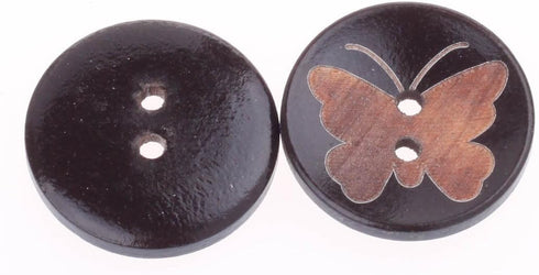 COTOWIN Pack of 20 1-Inch (25mm) Butterfly Wood Buttons Sewing Craft DIY Accessory...