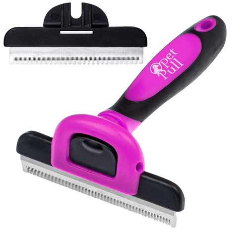 Pet Deshedding Tool Cleaning Brush - Pet Hair Removal Tool for Dogs & Cats - Dog Hair Remover Brush for Pet Grooming - Stainless Steel Knot Detang...