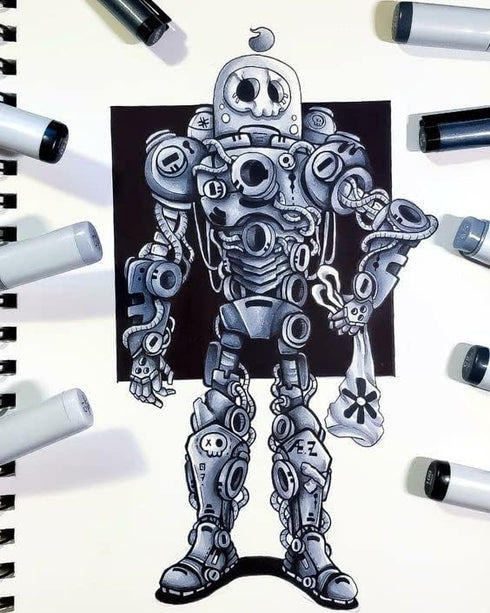 6pcs Grey Gray Alcohol Markers Set for Building Interior Design, Dual Tips Art Markers Drawing Sketched Double Tipped Markers for Adults Kids (Coo...