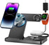 Magnetic 3 in 1 Charging Station for Multiple Devices,Mag-Safe Wireless Charger for iWatch & Airpods Pro 3 2, Foldable Charging Stand Dock for iPh...