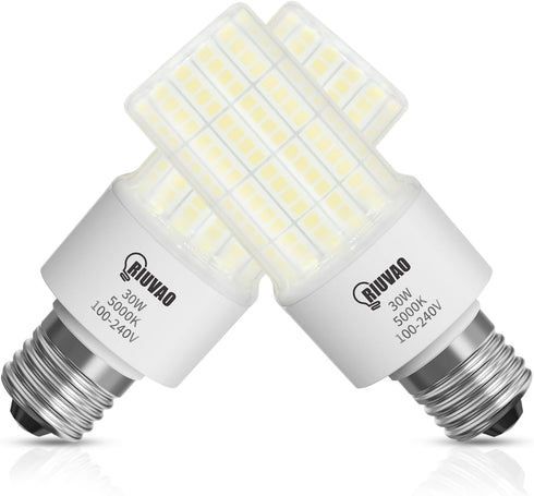 Led Light Bulb, Equivalent 250w Led Bulbs 30w 3750 Lumen Super Bright 5000K Cool Daylight White Non-dimmable Waterproof Led Corn Light Bulb E26/E2...