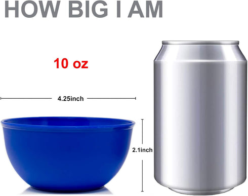 Youngever 9 Pack 10 Ounce Plastic Bowls, Kids Plastic Bowls, Set of 9 (9 Rainbow Colors)...