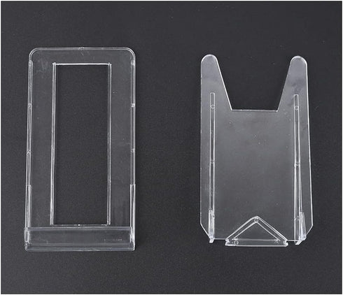2 Pieces Acrylic Easel Display Stand Plastic Plate Display Stands Mini Easel Stand Mini Easel Stand Adjustable Picture Stand Coin Display Stand, T...