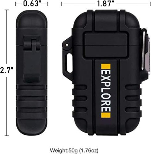 LcFun Electric Lighter, Plasma Lighter Waterproof Arc Lighter Windproof USB Lighter Rechargeable with Emergency Whistle for Hiking, Camping, Adven...