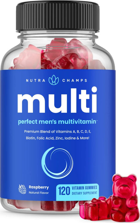 NutraChamps Men's Multivitamin Gummies | Vitamins A, B, C, D, E, Biotin, Folic Acid | Daily Multivitamin for Men | Chewable Men's Gummy Multivitam...