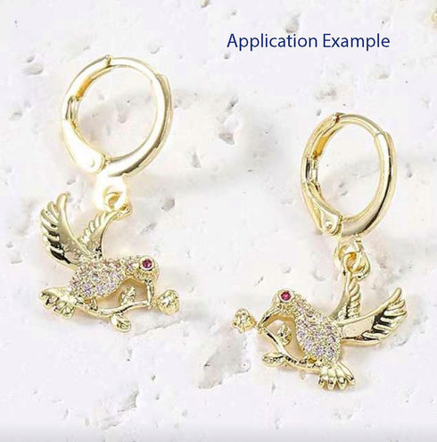 20pcs Adabele Hypoallergenic Dangle Tarnish Resistant Round Hoop Huggie Earring Hooks Earwire14mm (0.55 Inch) Long Gold Plated Brass for Earrings ...