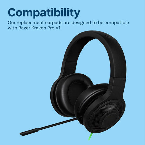 Ear Pads Replacement for Razer Kraken Pro V1 Gaming Headset by MMOBIEL - Memory Foam and Protein PU Ear Pad Cushions - Noise Isolation Earpads Rep...