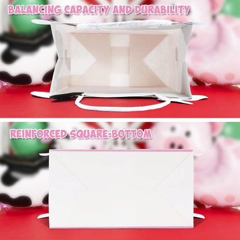 Faisichocalato Farm Animal Party Favor Bags with Handles Farm Themed Birthday Party Supplies Barnyard Birthday Gift Pack of 12 Treat Goody Bags Kr...