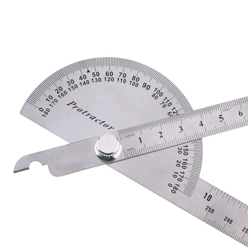 Angle Protractor Angle Finder Ruler 0-180 Degrees Stainless Steel Protractor Swing Arm Adjustable Screw Woodworking Ruler Angle Measure Tool for E...