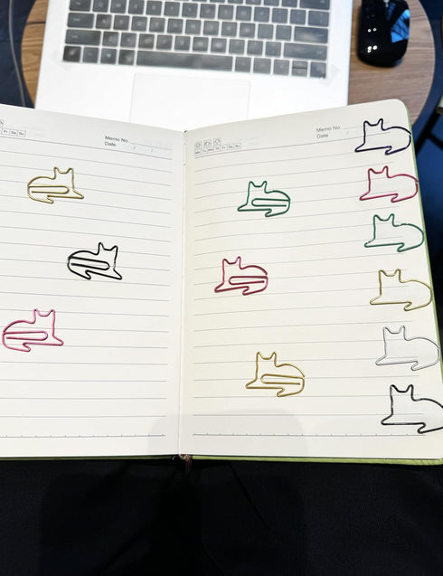 Cute Paper Clips, 65 pcs Cat Shaped Paper Clips Bookmarks, Fun Office Supplies Gifts for Women Men Teacher Girl Boy Student Cat Lovers...