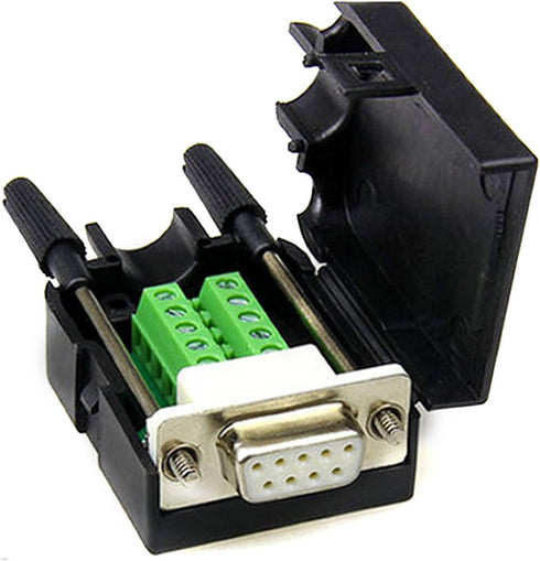 DB9 D-SUB RS232 Adapter 9 Pin Signals Terminal Breakout Plastic Cover 2 Row (Female with Screw)...