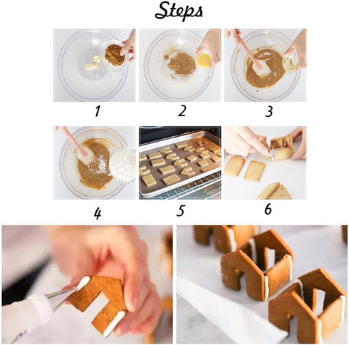 KALAIEN 3Pcs Stainless Steel Christmas Mini House Mold Gingerbread Cookie Cutter Set Cupcake Chocolate House (Small)...