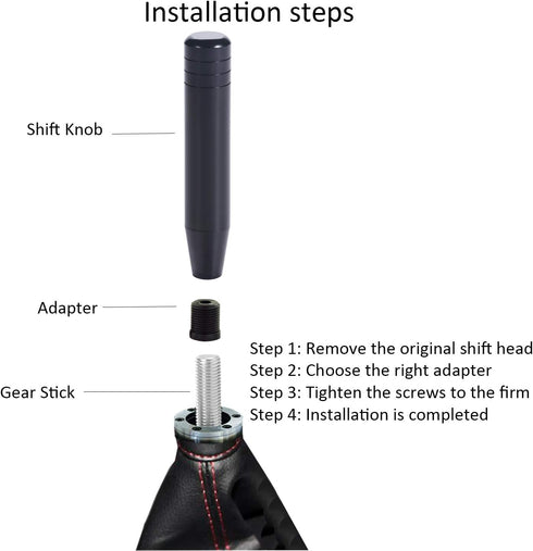 Long Shift Knob Extension Shifter Handle Aluminum Alloy Gear Stick Transmissions Weighted Shifting Lever Universal Fit Most Manual Automatic Cars ...