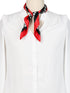 uxcell Red Black Polka Dots Stripe Print Neckerchief Square Neck Scarf Wrap for Lady...