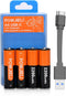 Rechargeable AA Lithium Batteries 1.5V AA Battery 2200mWh High Capacity USB-C Charge, 1 Hour Quick Charge Double A Batteries 4 Packs...