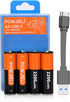 Rechargeable AA Lithium Batteries 1.5V AA Battery 2200mWh High Capacity USB-C Charge, 1 Hour Quick Charge Double A Batteries 4 Packs...