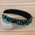 Baroque Head Hoop Band Colorful Glass Crystal Hairbands for Women Luxury Rhinestone Beaded Palace Headbands Jewelry (Green)...