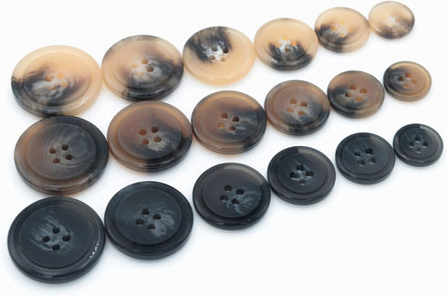 20PCS 4 Holes Sewing Round Craft Buttons Resin Snaps for Blazer Shirts DIY Accessories (Brown, 15mm)...