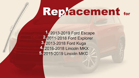 OTUAYAUTO Rear Windshield Wiper Blade - Replacement for 2013-2022 Ford Escape, 2011-2023 Explorer, 2015-2019 Lincoln MKC, Replacement OEM BB5Z1752...