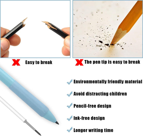 LUTER 3pcs Inkless Magic Pencil, Erasable Infinity Everlasting Pencil with 3 Replacement Refills Push-to-Compress Design Eternal Pencil for School...