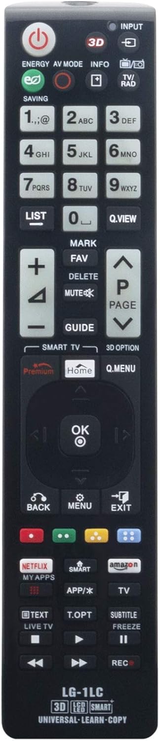 New LG-1LC Universal Replace Remote Control fit for LG TV Remote fit for All LG LCD LED 3D HDTV Smart TVs 50LB6100-UG 32LJ550B-UA 32LJ550M-UB 43LJ...