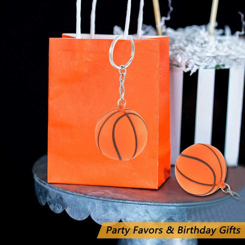 iMagitek 15 Pack Orange Basketball Keychains for Kids Party Favors Supplies, School Carnival Prizes, Party Bag Gift Fillers, Basketball Stress Rel...