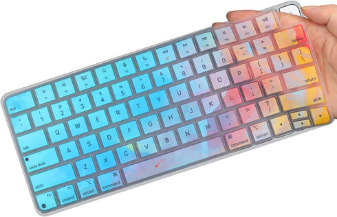 Colorful Keyboard Cover Skin for 2023 2021 Apple iMac 24 Inch Magic Keyboard M3 Chip/M1 Chip with Touch ID, Ultra Thin Keyboard Skin for 2024 2023...