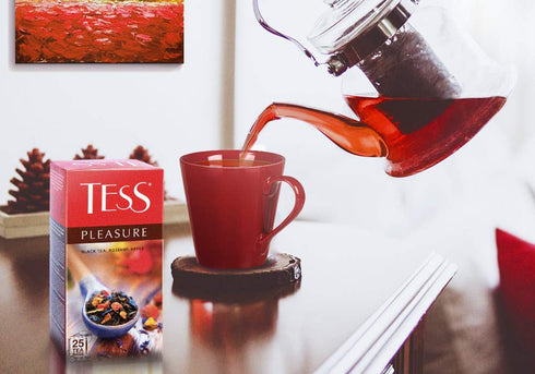 Tess Pleasure Black Tea Lemon Sorghum Apple Pieces Cornflower Petals Rose Hips 25 Pcs...