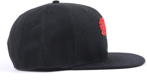 Rose Flat Bill Snapback Hats Embroidered Women Men Adjustable Baseball Caps...