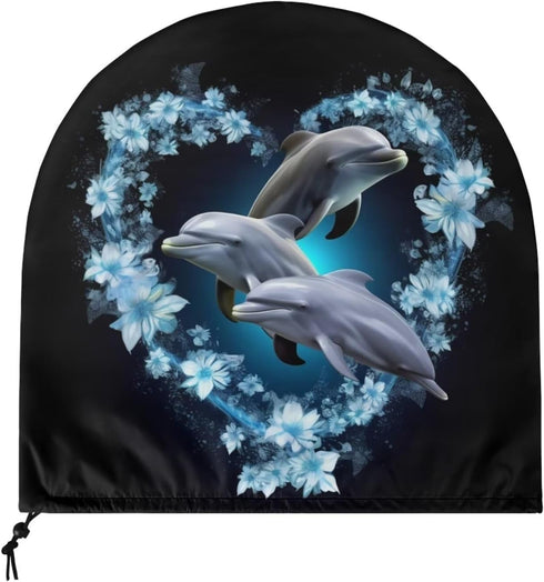 Upetstory Adorable Dolphin Fan Cover 16 18 20 24 Inch Industrial Floor Fan Cover Electric Household Floor Fans Covers Vertical Table Standing Wash...